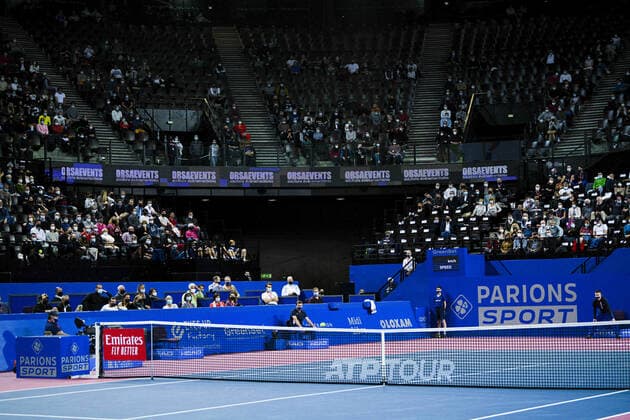 joie de Filip Krajinovic (Srb) TENNIS : Open Sud de France 2022 - Montpellier - 04 02 2022 JBAutissier Panoramic 