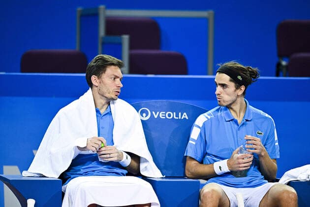 Pierre Hugues Herbert (Fra) Nicolas Mahut (Fra) TENNIS : Open Sud de France 2022 - Montpellier - 04 02 2022 JBAutissier Panoramic 