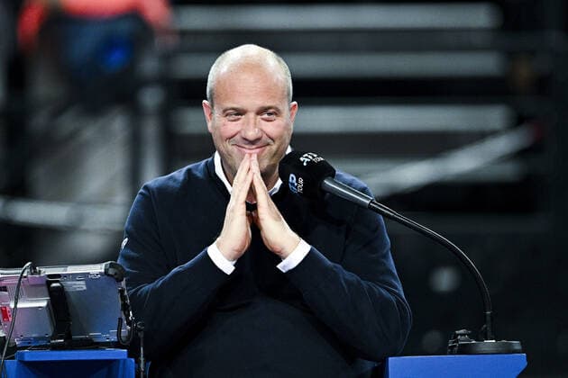 Emmanuel Messina - Chair Umpire - arbitre TENNIS : Open Sud de France 2022 - Montpellier - 04 02 2022 JBAutissier Panoramic 