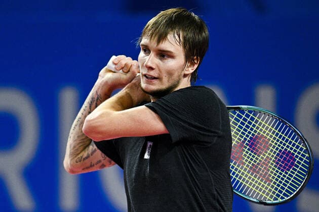 Alexander Bublik (Kaz) TENNIS : Open Sud de France 2022 - Montpellier - 04 02 2022 JBAutissier Panoramic 