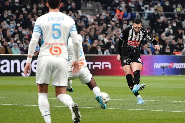 But - Nabil Bentaleb (Sco Angers) FOOTBALL : Olympique de Marseille vs SCO Angers - Ligue 1 Uber Eats - Marseille - 04 02 2022 NorbertScanella Panoramic 
