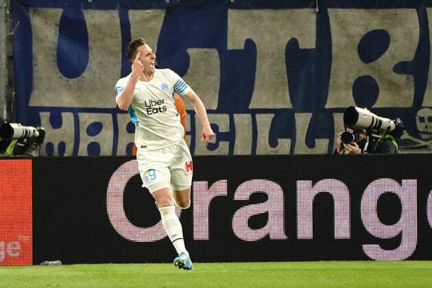 Joie- Arkadiusz Milik (Olympique de Marseille) FOOTBALL : Olympique de Marseille vs SCO Angers - Ligue 1 Uber Eats - Marseille - 04 02 2022 NorbertScanella Panoramic 