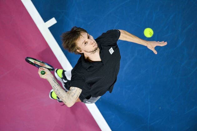 Alexander Bublik (Kaz) TENNIS : Open Sud de France 2022 - Montpellier - 05 02 2022 JBAutissier Panoramic 