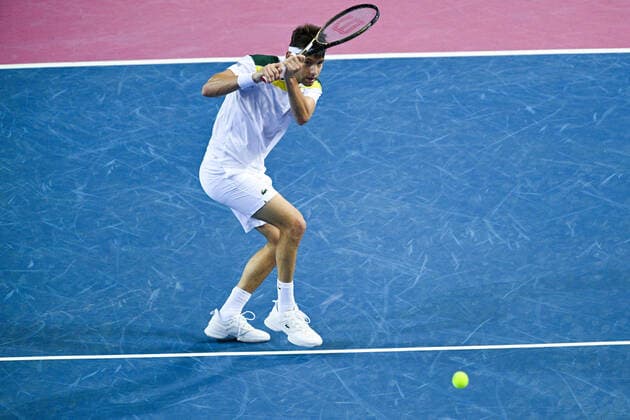 Filip Krajinovic (Srb) TENNIS : Open Sud de France 2022 - Montpellier - 05 02 2022 JBAutissier Panoramic 