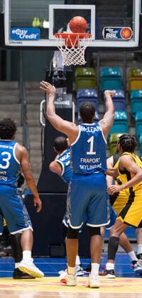 06.02.2022, xsltx, Basketball BBL Bundesliga, Frankfurt Skyliners - MHP Riesen Ludwigsburg emspor, v.l. Freiwurf Jamel McLean - Forward (Fraport Skyliners) (DFL DFB REGULATIONS PROHIBIT ANY USE OF PHOTOGRAPHS as IMAGE SEQUENCES and or QUASI-VIDEO) Frankfurt am Main
