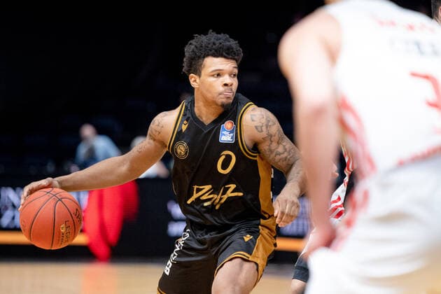 Tookie Brown (Nr. 0 Basketball Loewen Braunschweig) Basketball Loewen Braunschweig - FC Bayern Muenchen Basketball Basketball Loewen Braunschweig - FC Bayern Muenchen Basketball, Basketball, BBL, Saison 2020 2021, 06.02.2022 Braunschweig Copyright: xEibner-Pressefoto DanielxReineltx EP_DRT