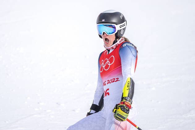 07.02.2022, National Alpine Ski Centre, Yanqing, CHN, Olympische Winterspiele, Peking 2022, Ski Alpin, Riesenslalom, Damen, im Bild Paula Moltzan (USA) Paula Moltzan of the USA during women s Giant Slalom Competition for the Winter Olympic Games, Olympische Spiele, Olympia, OS Beijing 2022. National Alpine Ski Centre in Yanqing, China on 2022 02 07. Expa Yanqing