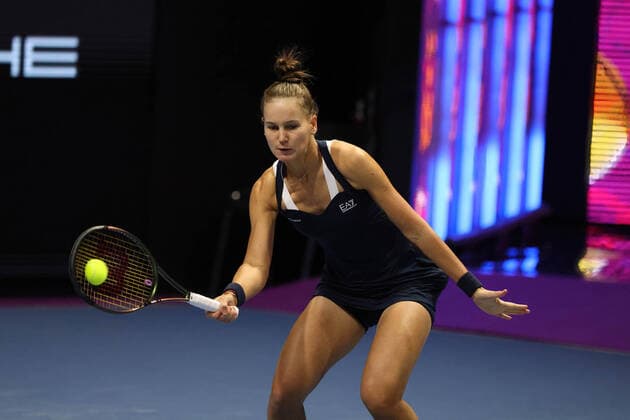 February 7, 2022, Saint Petersburg, Russia: Veronika Kudermetova of Russia plays against Belinda Bencic of Switzerland during the St. Petersburg Ladies Trophy 2022 tennis tournament..Final score: Saint Petersburg Russia - ZUMAs197 20220207_zaa_s197_216 Copyright: xMaksimxKonstantinovx