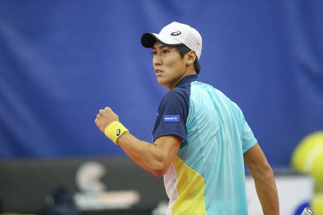 Tennis, ATP-Turnier in Dallas DALLAS, TX - FEBRUARY 07: Yosuke Watanuki (JPN) reacts to a point during the qualifying round of the Dallas Open on February 7, 2022 at the Styslinger Altec Tennis Complex in Dallas, TX. (Photo by George Walker Icon Sportswire) TENNIS: FEB 07 Dallas Open Icon22020728