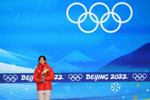 Miho Takagi (JPN), FEBRUARY 8, 2022 - Speed skating, Eisschnelllauf : Women s 1500m Medal Ceremony during the Beijing 2022 Olympic Winter games, Winterspiele,Spiele, Summer games at Beijing Medal Plaza in Beijing, China.  (180189835)