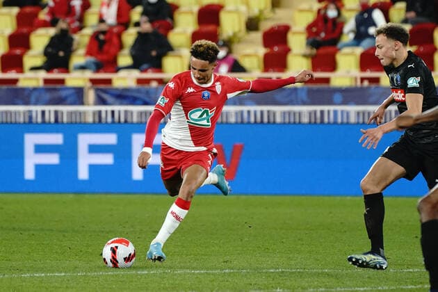 Sofiane Diop (AS Monaco) FOOTBALL : AS Monaco vs Amiens SC - 1 4 de finale de coupe de France - Monaco - 08 02 2022 NorbertScanella Panoramic 