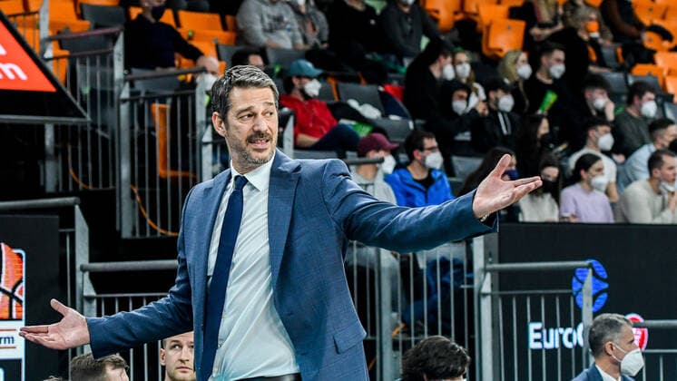 GER, EuroCup, ratiopharm ulm vs Cedevita Olimpija Ljubljana 09.02.2022, ratiopharm arena, Neu-Ulm, GER, EuroCup, ratiopharm ulm vs Cedevita Olimpija Ljubljana, im Bild Jurica Golemac (Ljubljana)