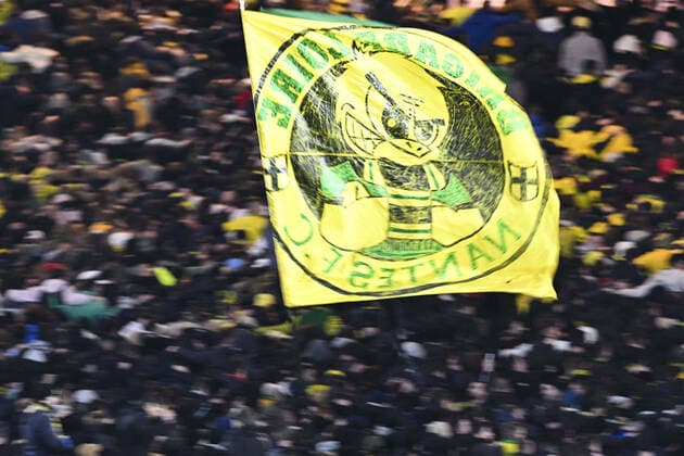 Supporters du FC Nantes FOOTBALL : FC Nantes vs SC Bastia - Coupe de France - 10 02 2022 JBAutissier Panoramic 