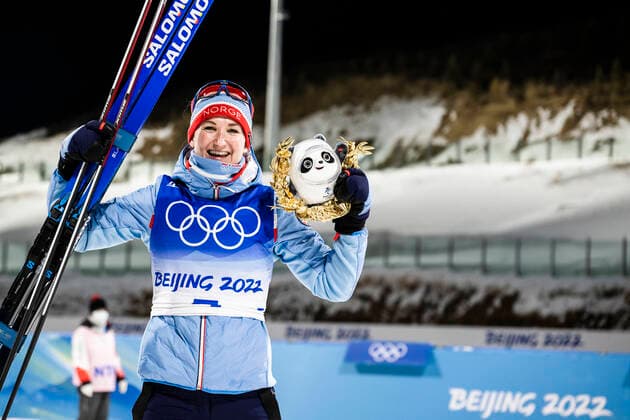 220211 Marte Olsbu Roiseland of Norway celebrates after competing in women s biathlon 7,5 km sprint during day 7 of the 2022 Winter Olympics on February 11, 2022 in Zhangjiakou. Photo: Jon Olav Nesvold BILDBYRAN COP 217 VG0237 bbeng skidskytte biathlon skiskyting Olympic Games, Olympische Spiele, Olympia, OS olympics winter olympics os ol olympiska spel vinter-os olympiske leker peking peking 2022 beijing 2022 beijing 2022 olympic games beijing 2022 winter olympic games peking-os beijing-ol vinter-ol dam jubel norge *** 220211 Marte Olsbu Roiseland of Norway celebrates after competing in women s biathlon 7.5 km sprint during day 7 of the 2022 Winter Olympics on February 11, 2022 in Zhangjiakou Photo Jon Olav Nesvold BILDBYRAN COP 217 VG0237 bbeng biathlon biathlon biathlon olympic games olympics winter olympics os ol olympics winter os olympics peking peking peking 2022 beijing 2022 beijing 2022 olympic games beijing 2022 winter olympic games peking os beijing ol winter ol dam jubil norway,  Copyright: JONxOLAVxNESVOLD BB220211JE172