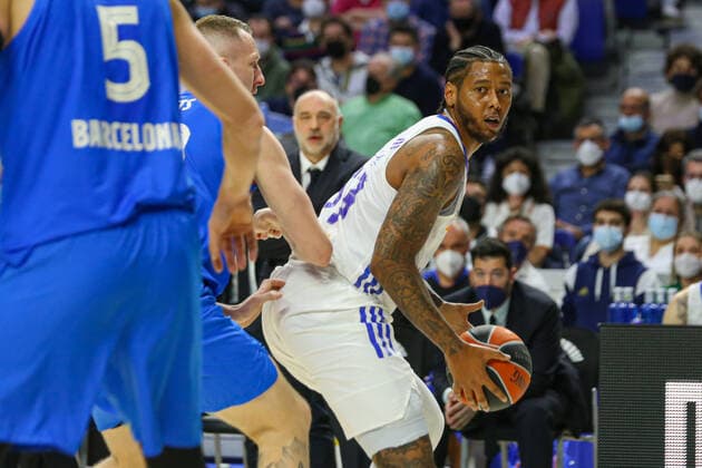 11th February 2022; Wizink Center; Madrid; Spain; Turkish Airlines Euroleague Basketball; Real Madrid vs FC Barcelona, Barca Barca; Trey Thompkins (Madrid) Madrid Madrid Spain Baloncesto Copyright: xAlbaxPachecox xAgenciaxLOFx