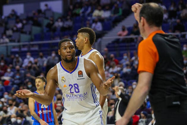 11th February 2022; Wizink Center; Madrid; Spain; Turkish Airlines Euroleague Basketball; Real Madrid vs FC Barcelona, Barca Barca; Guerschon Yabusele (Madrid) Madrid Madrid Spain Baloncesto Copyright: xAlbaxPachecox xAgenciaxLOFx