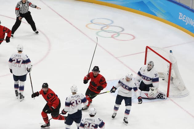 February 12, 2022, Beijing, Hebei, China: XXX during the Ice hockey, Eishockey Men s Preliminary Round Group A Game between United States and Canada at the National Indoor Stadium on February 12th 2022 in Beijing, China BEIJING 2022: DAY 8: MEN ICE HOCKEY  - ZUMAc179 20220212_zep_c179_006 Copyright: xMickaelxChavetx
