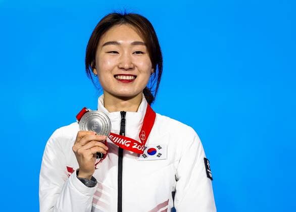 BEIJING - Minjeong Choi (South Korea) will be honored at Medal Plaza for her silver medal in the 1000-meter short track, on the eighth day of the 2022 Winter Olympics in Beijing, China. ANP VINCENT JANNINK xVIxANPxSportx xxANPxIVx