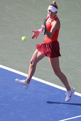 Marketa Vondrousova, CZE, during qualifying round of 2022 Dubai Championships in Dubai, 12 02 2022; -