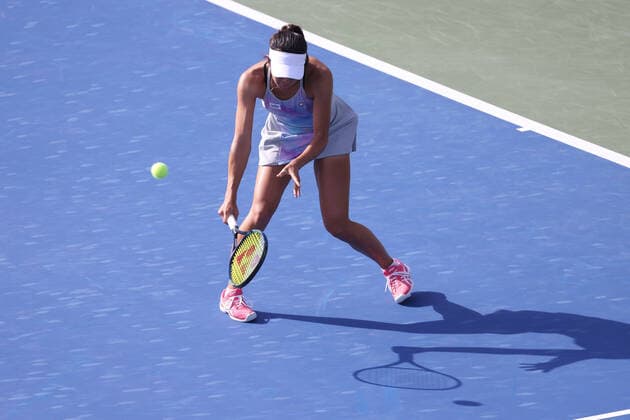 Ena Shibahara, JPN, during qualifying round of 2022 Dubai Championships in Dubai, 12 02 2022; -
