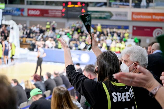 medi bayreuth - MLP Heidelberg , Basketball, Bundesliga, BBL, Spieltag 21, Spielzeit 2021 2022, 13.02.2022 Fans medi bayreuth - MLP Heidelberg , Basketball, Bundesliga, BBL, Spieltag 21, Spielzeit 2021 2022, 13.02.2022 Bayreuth Copyright: xEibner-Pressefoto ThorstenxOchsx EP_TOS