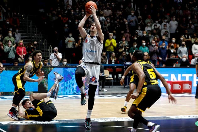 12.02.2022, easyCredit Basketball Bundesliga, BBL, Saison 2021 2022, Herren, Chemnitz Niners - MHP Riesen Ludwigsburg Jonas Richter, Niners Chemnitz Chemnitz Messe Chemnitz Sachsen Germany