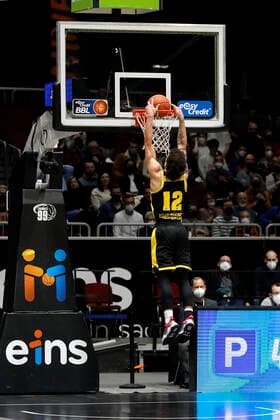 12.02.2022, easyCredit Basketball Bundesliga, BBL, Saison 2021 2022, Herren, Chemnitz Niners - MHP Riesen Ludwigsburg Jonah Radebaugh, MHP Riesen Ludwigsburg Chemnitz Messe Chemnitz Sachsen Germany