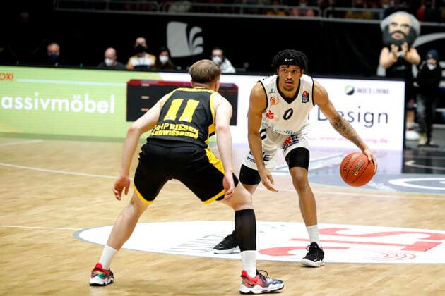 12.02.2022, easyCredit Basketball Bundesliga, BBL, Saison 2021 2022, Herren, Chemnitz Niners - MHP Riesen Ludwigsburg Nelson Weidemann, Niners Chemnitz Chemnitz Messe Chemnitz Sachsen Germany