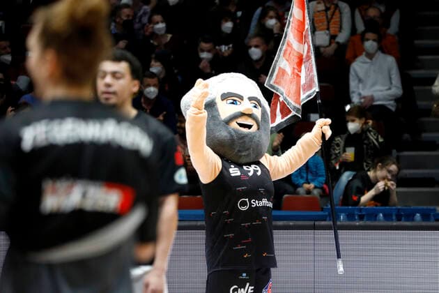 12.02.2022, easyCredit Basketball Bundesliga, BBL, Saison 2021 2022, Herren, Chemnitz Niners - MHP Riesen Ludwigsburg Karli, Niners Maskottchen Chemnitz Messe Chemnitz Sachsen Germany