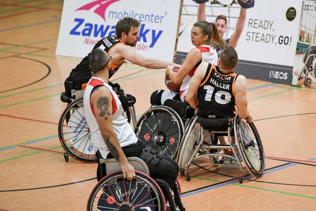 1. Rollstuhl Basketball-Bundesliga, RBC Koeln99ers vs. Hannover United, 12.02.2022 +, 1. Rollstuhl Basketball-Bundesliga, RBC Koeln99ers vs. Hannover United am 12.02.2022 in Sporthalle Bergischer Ring, in Koeln (Nordrhein-Westfalen) Copyright: xBEAUTIFULxSPORTS Mueller-Laschetx