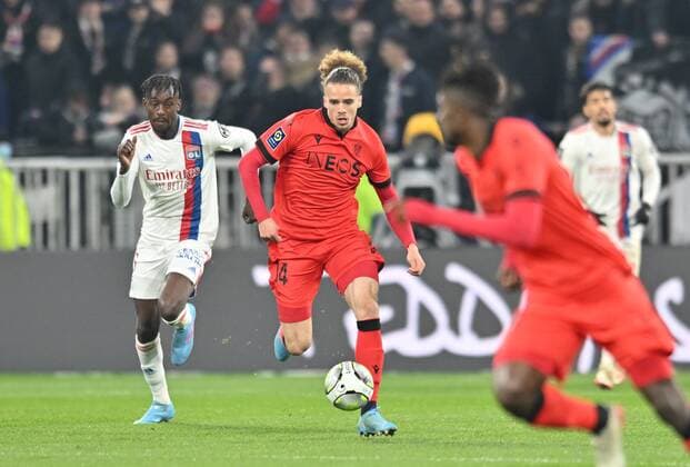 Billal Brahimi (nice) FOOTBALL: Olympique Lyonnais vs OGC Nice - Ligue 1 - 12 02 2022 FredericChambert Panoramic 