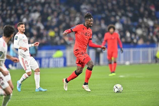 Evann Guessand (nice) FOOTBALL: Olympique Lyonnais vs OGC Nice - Ligue 1 - 12 02 2022 FredericChambert Panoramic 