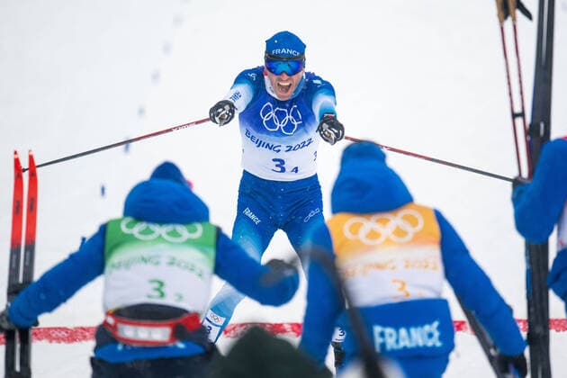 Bilder des Jahres 2022, Sport 02 Februar Sport Themen der Woche KW06 Sport Bilder des Tages 220213 Maurice Manificat of France celebrates after men s cross-country skiing 4 x 10 km relay during day 9 of the 2022 Winter Olympics on February 13, 2022 in Zhangjiakou. Photo: Jon Olav Nesvold BILDBYRAN COP 217 JE0040 skidor cross-country skiing langrenn Olympic Games, Olympische Spiele, Olympia, OS olympics winter olympics os ol olympiska spel vinter-os olympiske leker peking peking 2022 beijing 2022 beijing 2022 olympic games beijing 2022 winter olympic games peking-os beijing-ol vinter-ol 9 bbeng classic Jubel *** 220213 Maurice Manificat of France celebrates after men s cross country skiing 4 x 10 km relay during day 9 of the 2022 Winter Olympics on February 13, 2022 in Zhangjiakou Photo Jon Olav Nesvold BILDBYRAN COP 217 JE0040 skidor cross country skiing cross country olympic games olympics winter olympics os ol olympics winter os olympics peking peking peking 2022 beijing 2022 beijing 2022 olympic games beijing 2022 winter olympic games peking os beijing ol winter ol 9 bbeng classic Jubilation,  Copyright: JONxOLAVxNESVOLD BB220213JE078