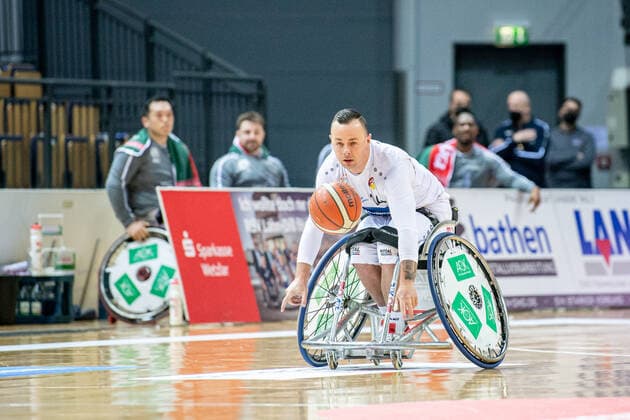 Rollstuhlbasketball Bundesliga; RSV Lahn-Dill - BG Baskets Hamburg, 12.02.22 Mark Beissert ( 14 RSV Lahn-Dill) Rollstuhlbasketball Bundesliga; RSV Lahn-Dill - BG Baskets Hamburg: Wetzlar, 12.02.22 Copyright: xBEAUTIFULxSPORTS Roeczeyx