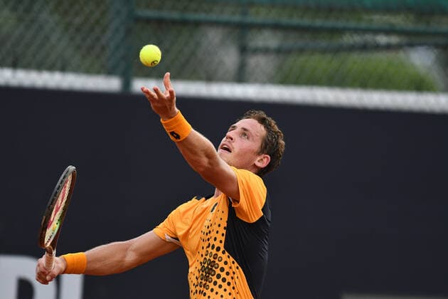 Rio Open 2022 RIO DE JANEIRO, RJ - 13.02.2022: RIO OPEN 2022 - Roberto Carballes Baena (ESP) in dispute with Juan Ignacio Londero (ARG) on court 2 for the qualify during Rio Open 2022 held at the Jockey Club Brasileiro, which takes place from February 12 to 20, this Sunday (13), in Rio de Janeiro, RJ (Photo: Celso Pupo Fotoarena) x2169799x  CelsoxPupo