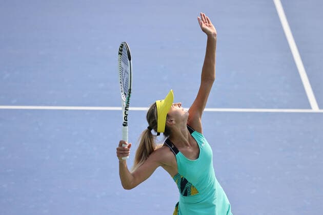 Maryna Zanevska, BEL, during qualifying round of 2022 Dubai Championships in Dubai, 14 02 2022; -