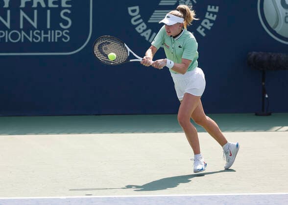 Jil Teichmann Tennis - Dubai Tennis Championships 2022 - WTA, Tennis Damen - Dubai Duty Free Tennis Stadium - Dubai - - United Arab Emirates - 14 February 2022. Copyright: xJuergenxHasenkopfx