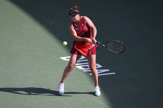 Elina Svitolina, UKR, during first round of 2022 Dubai Championships in Dubai, 15 02 2022; -