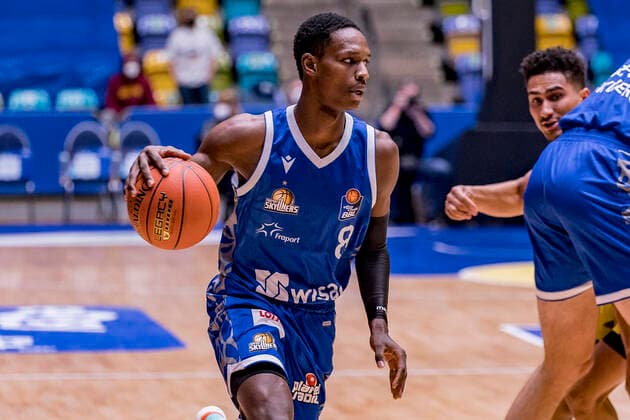 easycredit BBL, Fraport Skyliners vs. Alba Berlin, Frankfurt, Fraport Arena, 15.2.2022 Brancou Badio (Fraport Skyliners 8), Fraport Skyliners vs. Alba Berlin, Frankfurt, Fraport Arena, 15.2.2022 Copyright: xBEAUTIFULxSPORTS Gawlikx