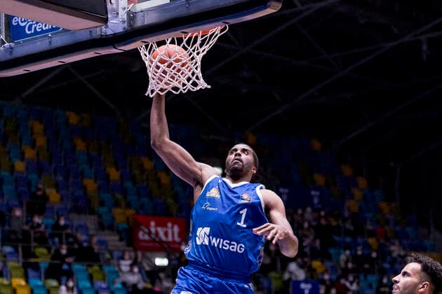 easycredit BBL, Fraport Skyliners vs. Alba Berlin, Frankfurt, Fraport Arena, 15.2.2022 Jamel McLean (Fraport Skyliners 1), Fraport Skyliners vs. Alba Berlin, Frankfurt, Fraport Arena, 15.2.2022 Copyright: xBEAUTIFULxSPORTS Gawlikx