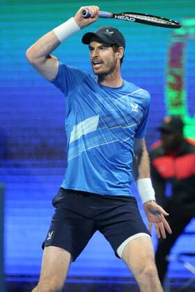 Andy Murray of Great Britain in action during his Round of 32 match with Taro Daniel of Japan in the Qatar ExxonMobil Open at Khalifa International Tennis and Squash Complex on February 14, 2022 in Doha, Qatar.  Copyright: xx