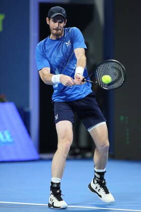 Andy Murray of Great Britain in action during his Round of 32 match with Taro Daniel of Japan in the Qatar ExxonMobil Open at Khalifa International Tennis and Squash Complex on February 14, 2022 in Doha, Qatar.  Copyright: xx