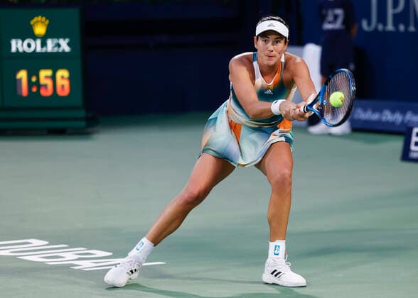 Garbine Muguruza Tennis - Dubai Tennis Championships 2022 - WTA, Tennis Damen - Dubai Duty Free Tennis Stadium - Dubai - - United Arab Emirates - 16 February 2022. Copyright: xJuergenxHasenkopfx