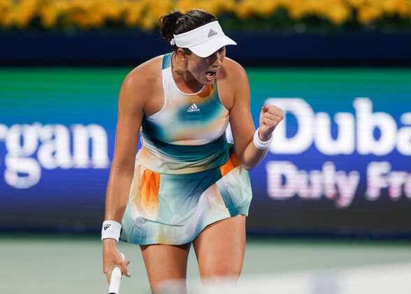 Garbine Muguruza macht die Faust und jubelt, Jubel, Freude, Emotion Copyright: xJuergenxHasenkopfx
