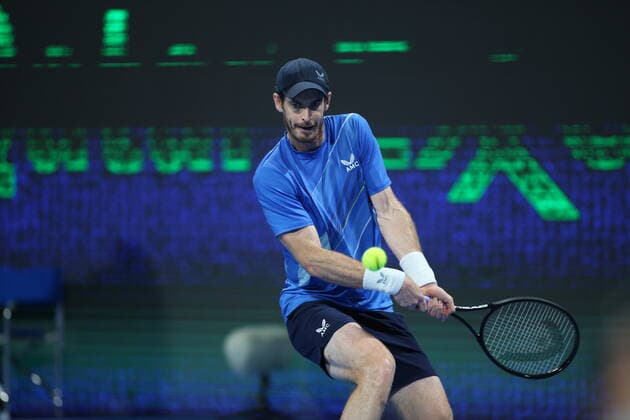 Andy Murray of Great Britain in action during his Round of 16 match with Roberto Bautista Agut of Spain in the Qatar ExxonMobil Open at Khalifa International Tennis and Squash Complex on February 16, 2022 in Doha, Qatar.  Copyright: xx