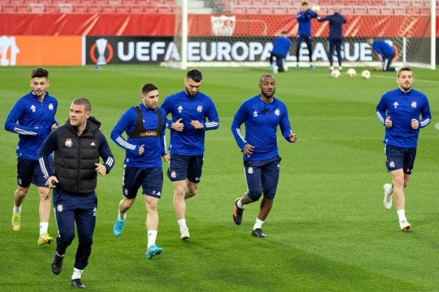 Dinamo Zagreb press conference, PK, Pressekonferenz and training, UEFA Europa League, Seville, Spain Seville, Spain. 16th, February 2022. The players of Dinamo Zagreb seen during the training ahead of the UEFA Europa League quarter-final between Sevilla FC and Dinamo Zagreb in Seville. Seville Andalusia Spain  Copyright: xGonzalesxPhoto MarioxDiazxRaserox
