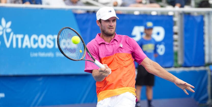 February 16, 2022, Delray Beach, Florida, United States: February, 16 - Delray Beach: Tommy Paul(USA) in action here, plays Denis Istomin(UZB) during their 2nd round match at the 2022 Delray Beach Open by Vitacost.com. Delray Beach United States - ZUMApa3_ 0151114040st Copyright: xAndrewxPatronx