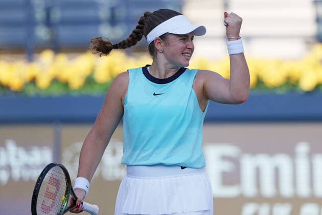 Jelena Ostapenko, LAT, during quarter-finals of 2022 Dubai Championships in Dubai, 17 02 2022; -
