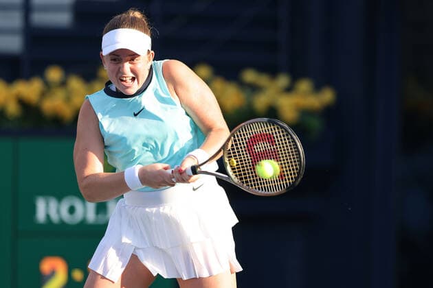 Jelena Ostapenko, LAT, during quarter-finals of 2022 Dubai Championships in Dubai, 17 02 2022; -
