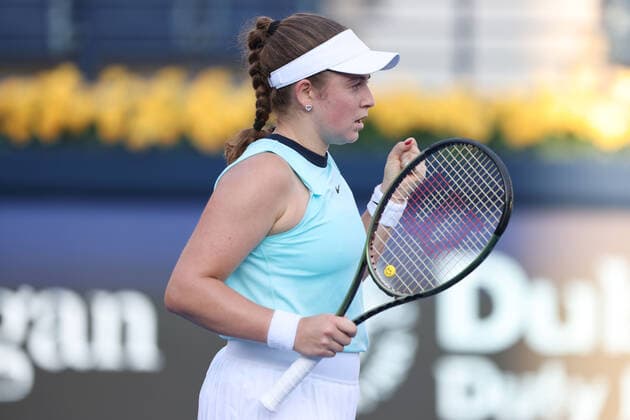 Jelena Ostapenko, LAT, during quarter-finals of 2022 Dubai Championships in Dubai, 17 02 2022; -